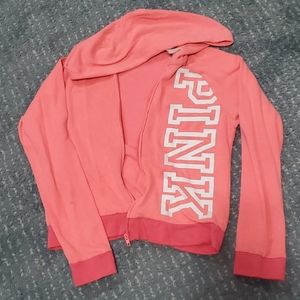 Victoria Secret Pink line- Coral Zip up Hoodie